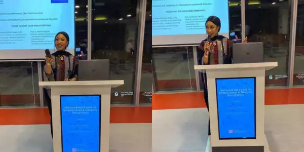 Audio Speaker: Tonto Dikeh busted for being a guest speaker to empty seats in Dubai (Photos)